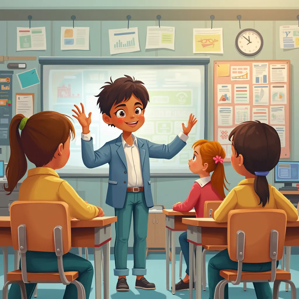 Niños aprendiendo con mentor
